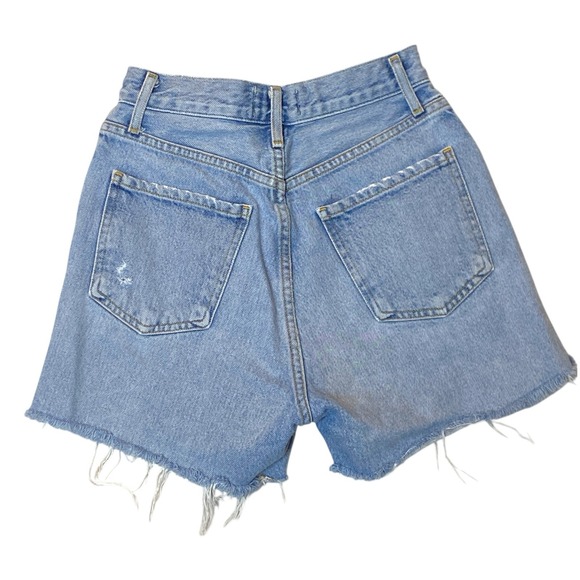 Agolde Dee Distressed Denim Shorts Womens 23 Blue Coachella Festival Hippie Chic - Picture 3 of 11